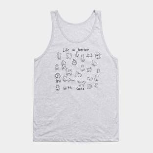 Life is better with cats, so many cats in such cute poses! Tank Top